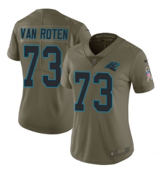 Women's Nike Carolina Panthers #73 Greg Van Roten Limited Olive 2017 Salute to Service NFL Jersey