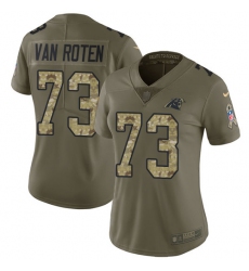 Women's Nike Carolina Panthers #73 Greg Van Roten Limited Olive Camo 2017 Salute to Service NFL Jersey