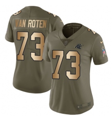 Women's Nike Carolina Panthers #73 Greg Van Roten Limited Olive Gold 2017 Salute to Service NFL Jersey