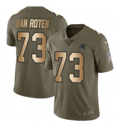 Youth Nike Carolina Panthers #73 Greg Van Roten Limited Olive Gold 2017 Salute to Service NFL Jersey