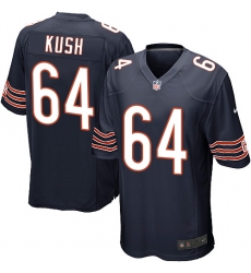 Men's Nike Chicago Bears #64 Eric Kush Game Navy Blue Team Color NFL Jersey