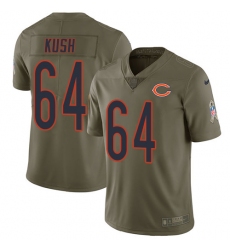Men's Nike Chicago Bears #64 Eric Kush Limited Olive 2017 Salute to Service NFL Jersey
