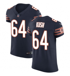 Men's Nike Chicago Bears #64 Eric Kush Navy Blue Team Color Vapor Untouchable Elite Player NFL Jersey