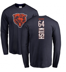 NFL Nike Chicago Bears #64 Eric Kush Navy Blue Backer Long Sleeve T-Shirt