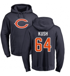 NFL Nike Chicago Bears #64 Eric Kush Navy Blue Name & Number Logo Pullover Hoodie