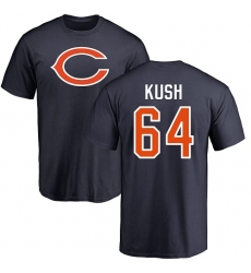 NFL Nike Chicago Bears #64 Eric Kush Navy Blue Name & Number Logo T-Shirt