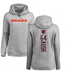 NFL Women's Nike Chicago Bears #64 Eric Kush Ash Backer Pullover Hoodie