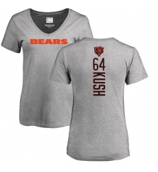 NFL Women's Nike Chicago Bears #64 Eric Kush Ash Backer V-Neck T-Shirt