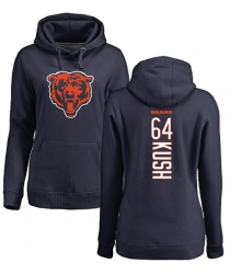 NFL Women's Nike Chicago Bears #64 Eric Kush Navy Blue Backer Pullover Hoodie