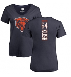 NFL Women's Nike Chicago Bears #64 Eric Kush Navy Blue Backer T-Shirt