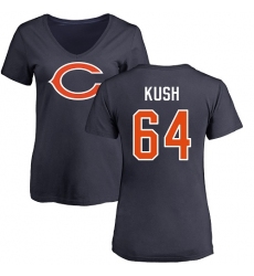 NFL Women's Nike Chicago Bears #64 Eric Kush Navy Blue Name & Number Logo T-Shirt