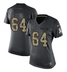 Women's Nike Chicago Bears #64 Eric Kush Limited Black 2016 Salute to Service NFL Jersey