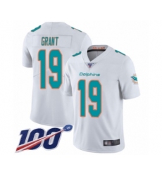 Men's Miami Dolphins #19 Jakeem Grant White Vapor Untouchable Limited Player 100th Season Football Jersey