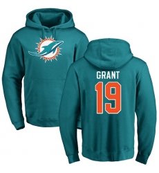 NFL Nike Miami Dolphins #19 Jakeem Grant Aqua Green Name & Number Logo Pullover Hoodie