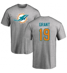 NFL Nike Miami Dolphins #19 Jakeem Grant Ash Name & Number Logo T-Shirt