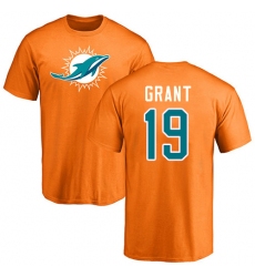 NFL Nike Miami Dolphins #19 Jakeem Grant Orange Name & Number Logo T-Shirt