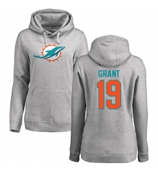 NFL Women's Nike Miami Dolphins #19 Jakeem Grant Ash Name & Number Logo Pullover Hoodie
