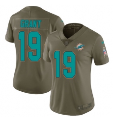 Women's Nike Miami Dolphins #19 Jakeem Grant Limited Olive 2017 Salute to Service NFL Jersey