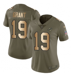 Women's Nike Miami Dolphins #19 Jakeem Grant Limited Olive Gold 2017 Salute to Service NFL Jersey
