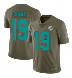 Youth Nike Miami Dolphins #19 Jakeem Grant Limited Olive 2017 Salute to Service NFL Jersey
