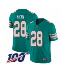 Men's Miami Dolphins #28 Bobby McCain Aqua Green Alternate Vapor Untouchable Limited Player 100th Season Football Jersey
