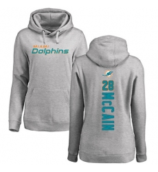 NFL Women's Nike Miami Dolphins #28 Bobby McCain Ash Backer Pullover Hoodie
