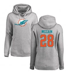 NFL Women's Nike Miami Dolphins #28 Bobby McCain Ash Name & Number Logo Pullover Hoodie