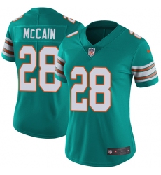 Women's Nike Miami Dolphins #28 Bobby McCain Aqua Green Alternate Vapor Untouchable Limited Player NFL Jersey