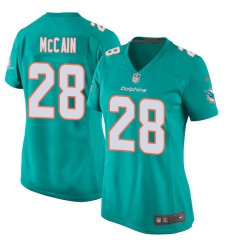 Women's Nike Miami Dolphins #28 Bobby McCain Game Aqua Green Team Color NFL Jersey