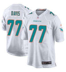 Men's Nike Miami Dolphins #77 Jesse Davis Game White NFL Jersey