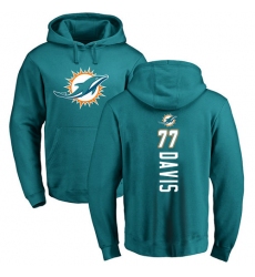 NFL Nike Miami Dolphins #77 Jesse Davis Aqua Green Backer Pullover Hoodie