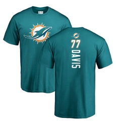 NFL Nike Miami Dolphins #77 Jesse Davis Aqua Green Backer T-Shirt