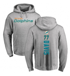 NFL Nike Miami Dolphins #77 Jesse Davis Ash Backer Pullover Hoodie