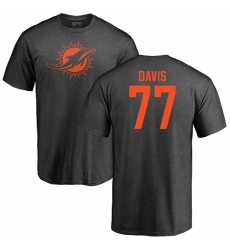 NFL Nike Miami Dolphins #77 Jesse Davis Ash One Color T-Shirt