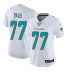 Women's Nike Miami Dolphins #77 Jesse Davis White Vapor Untouchable Limited Player NFL Jersey