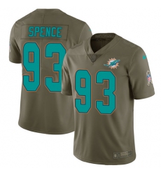 Men's Nike Miami Dolphins #93 Akeem Spence Limited Olive 2017 Salute to Service NFL Jersey