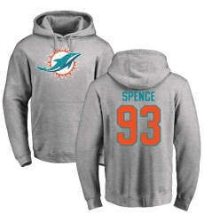 NFL Nike Miami Dolphins #93 Akeem Spence Ash Name & Number Logo Pullover Hoodie