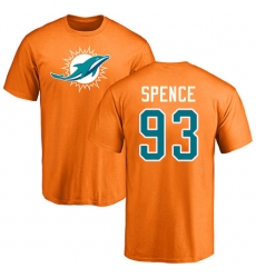 NFL Nike Miami Dolphins #93 Akeem Spence Orange Name & Number Logo T-Shirt