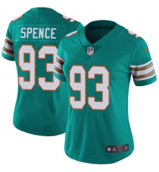 Women's Nike Miami Dolphins #93 Akeem Spence Aqua Green Alternate Vapor Untouchable Limited Player NFL Jersey