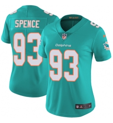 Women's Nike Miami Dolphins #93 Akeem Spence Aqua Green Team Color Vapor Untouchable Limited Player NFL Jersey