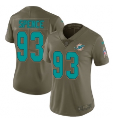 Women's Nike Miami Dolphins #93 Akeem Spence Limited Olive 2017 Salute to Service NFL Jersey