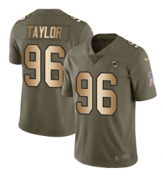 Men's Nike Miami Dolphins #96 Vincent Taylor Limited Olive Gold 2017 Salute to Service NFL Jersey