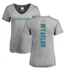 NFL Women's Nike Miami Dolphins #96 Vincent Taylor Ash Backer T-Shirt