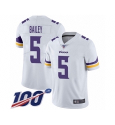 Men's Minnesota Vikings #5 Dan Bailey White Vapor Untouchable Limited Player 100th Season Football Jersey