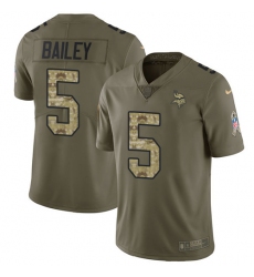 Men's Nike Minnesota Vikings #5 Dan Bailey Limited Olive Camo 2017 Salute to Service NFL Jersey