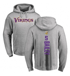 NFL Nike Minnesota Vikings #5 Dan Bailey Ash Backer Pullover Hoodie
