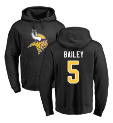NFL Nike Minnesota Vikings #5 Dan Bailey Black Name & Number Logo Pullover Hoodie