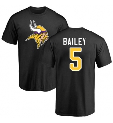 NFL Nike Minnesota Vikings #5 Dan Bailey Black Name & Number Logo T-Shirt