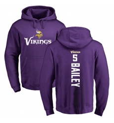 NFL Nike Minnesota Vikings #5 Dan Bailey Purple Backer Pullover Hoodie