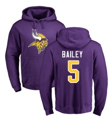 NFL Nike Minnesota Vikings #5 Dan Bailey Purple Name & Number Logo Pullover Hoodie